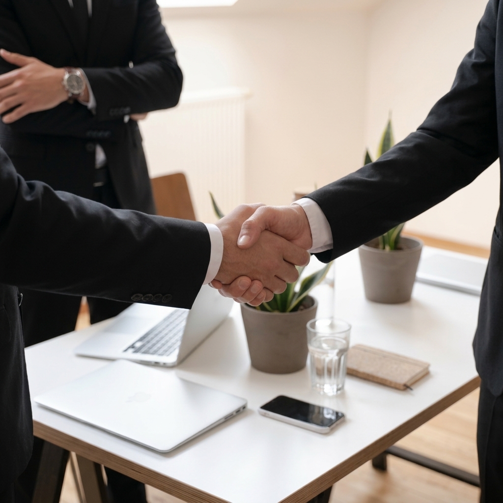 Poignée de main entre deux professionnels
